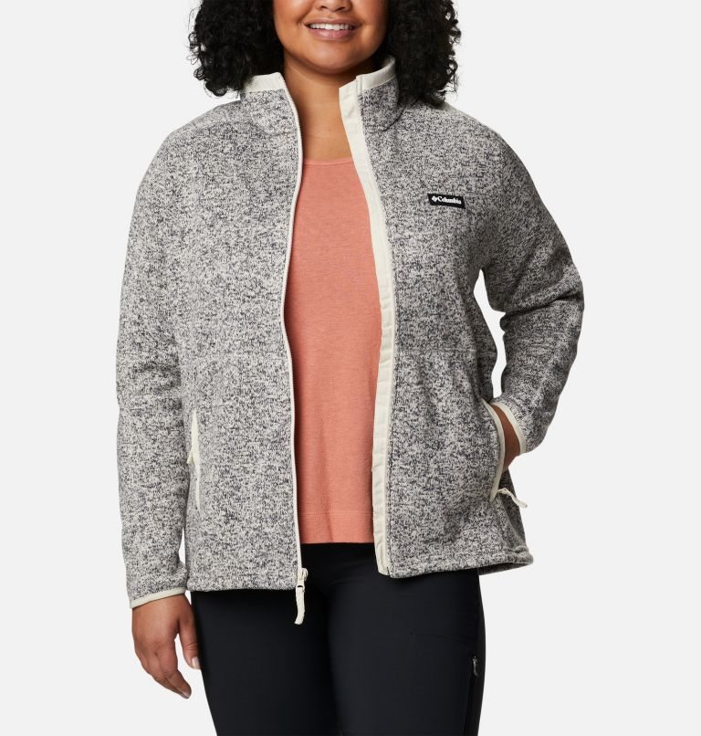 Jachete Din Lână Columbia Pulovere Weather Full Zip Dama Gri | Plus Size TDQ0S7M9Z